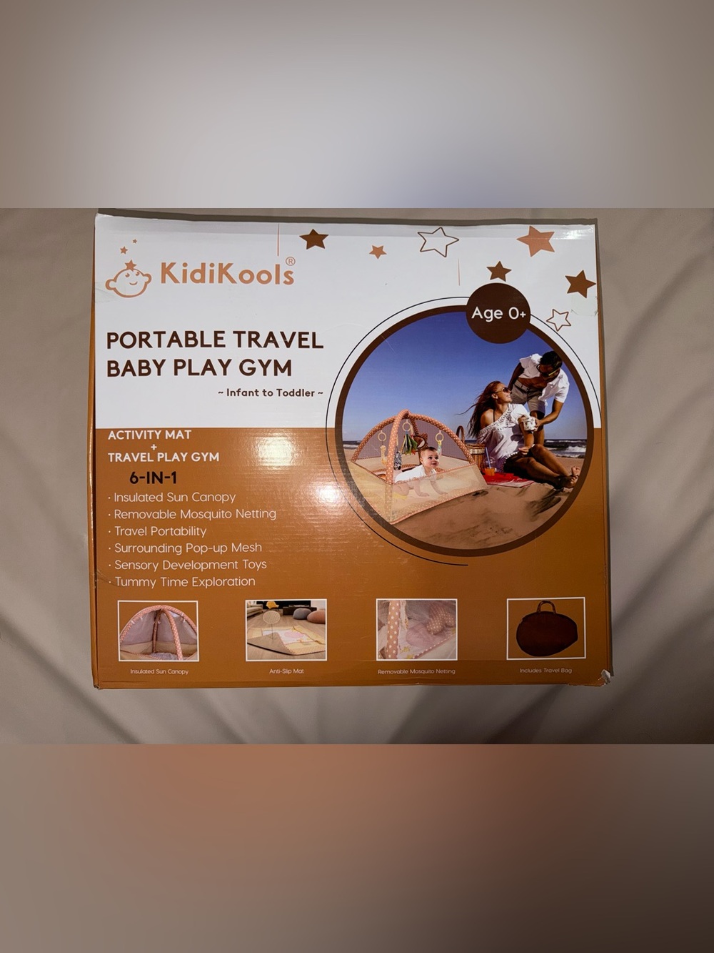 Pink Portable Travel Baby Play Gym with Canopy